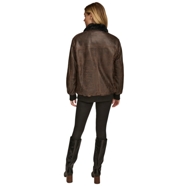 Faux Fur Bomber Jacket - Image 4