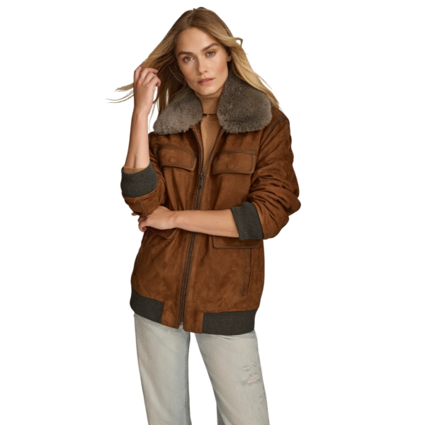 Brown Jacket With Fur Collar